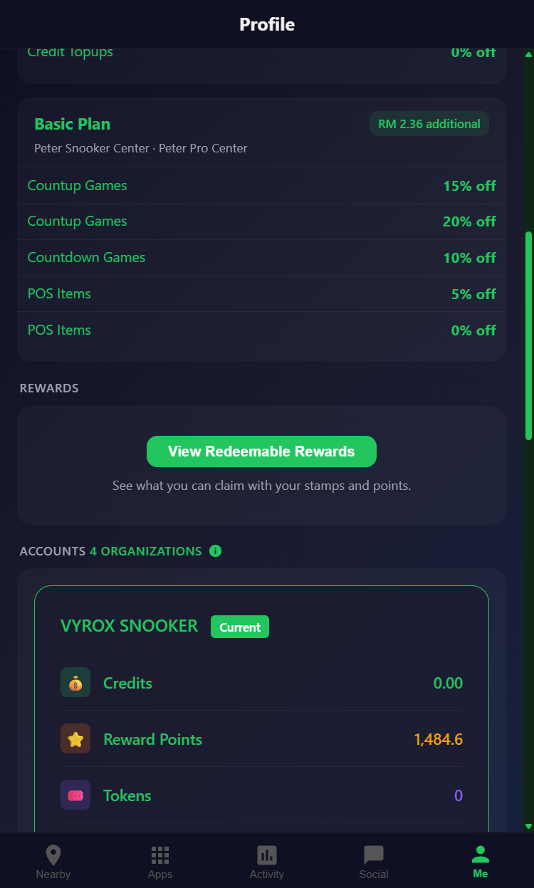 Snooker King tier benefits — see exactly what your loyalty unlocks at every visit