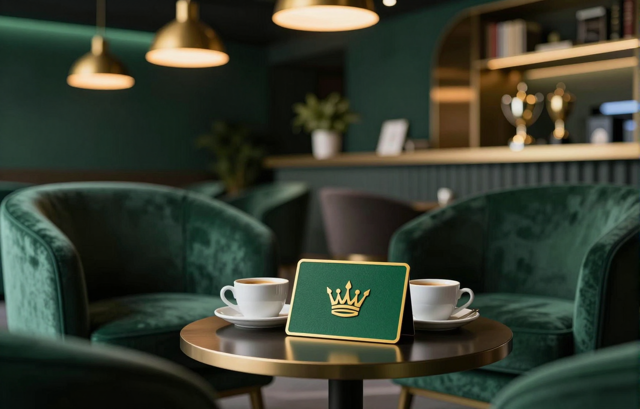 Snooker King VIP membership card resting in a premium lounge — the feeling of belonging your members get from tier one onward