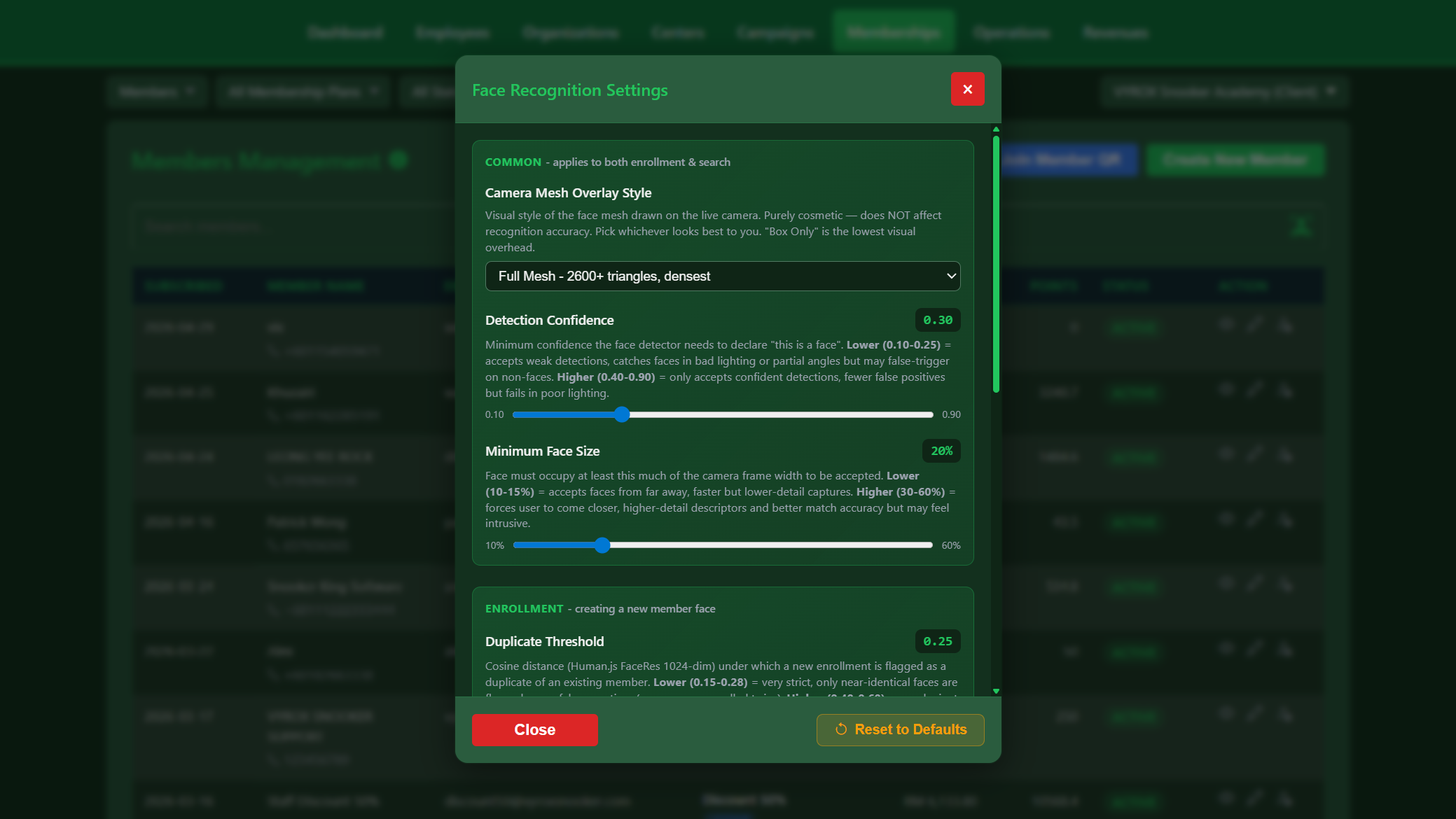 Snooker King face recognition setup — members glide in with one glance, no card to fish for, every visit recognised
