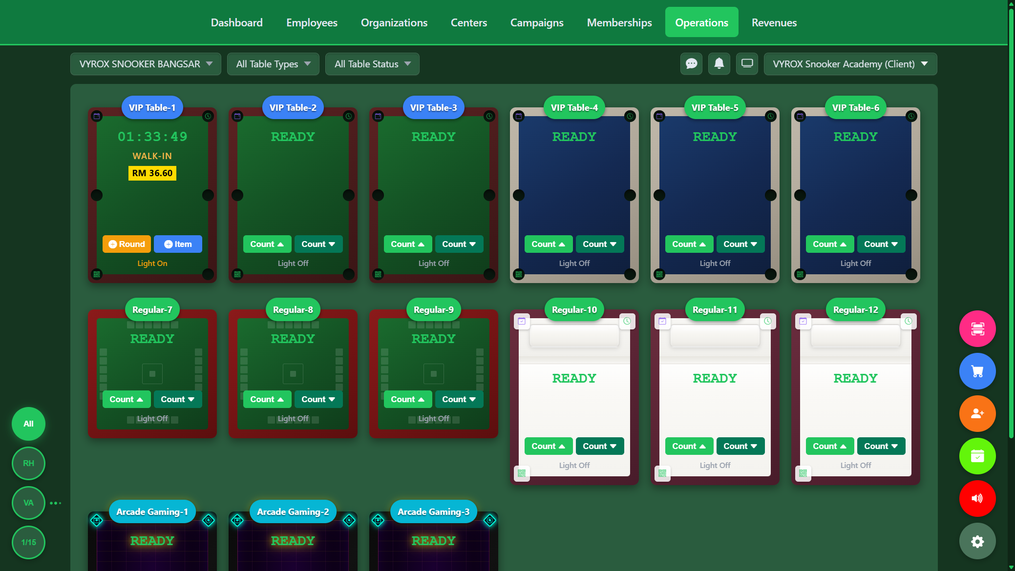 Snooker King hosts on mobile — your club's staff find your booking from anywhere in the lounge