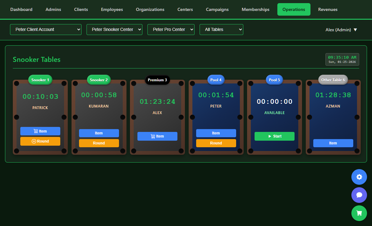 VIP SnookerKING Dashboard Overview - 238+ Features